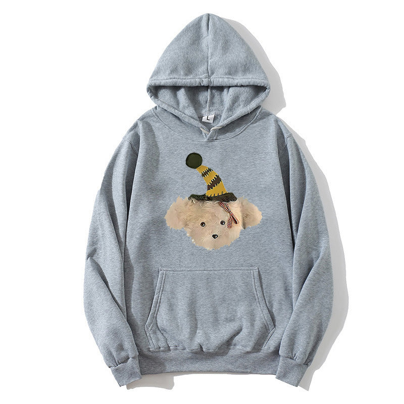 Damen Kapuzenpullover mit verspieltem Hundemotiv Skjora