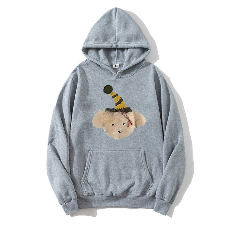 Damen Kapuzenpullover mit verspieltem Hundemotiv Skjora
