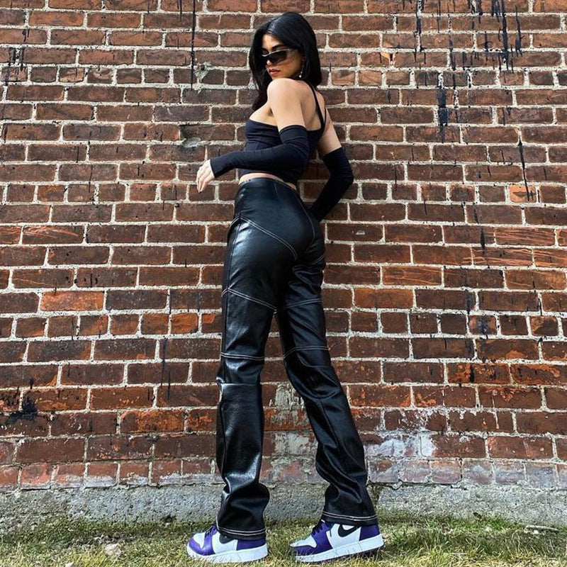 Dame Asymmetrisk Crop-Top med lange ermer Skjora