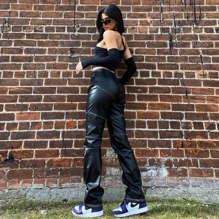 Dame Asymmetrisk Crop-Top med lange ermer Skjora