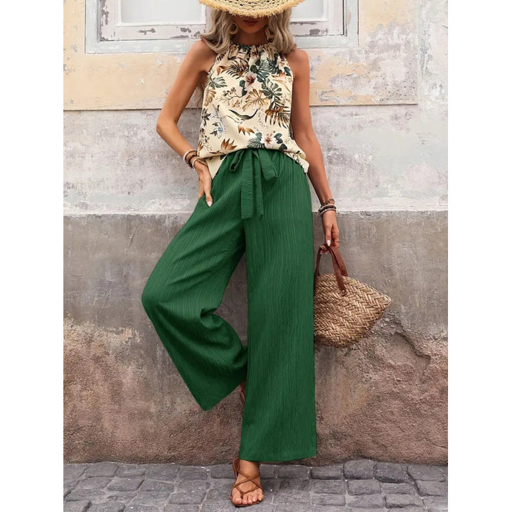 Dame friluftsbukser med stripete design og høykvalitets belte Skjora