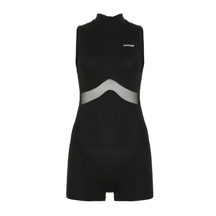 Dame Sporty badedrakt med moderne mesh-design Skjora