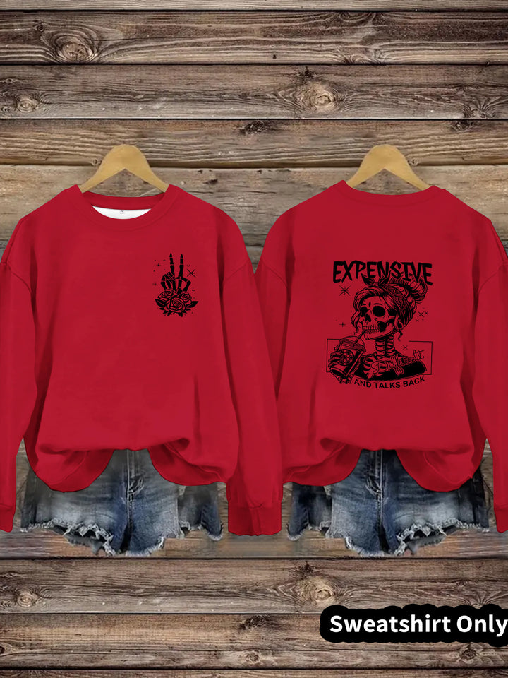 Dame sweatshirt med kreativt design og avslappet passform Skjora
