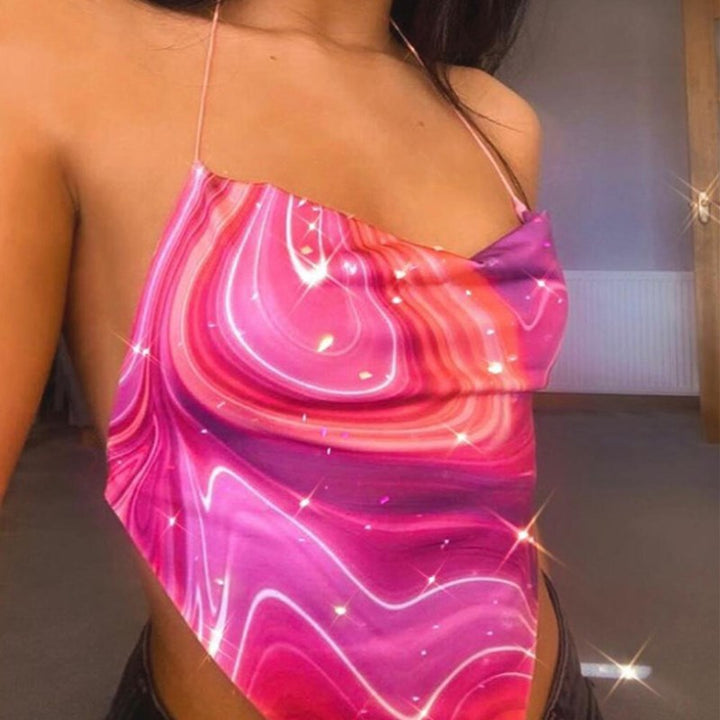 Damene Fargerik Bandeau-Bikini-Opp med justerbar stropp Skjora