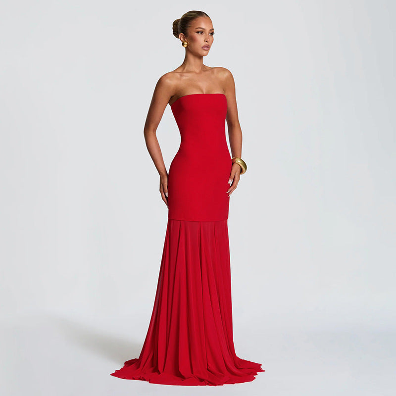 Damer Elegant kveldsdrakt med transparente draperinger Skjora