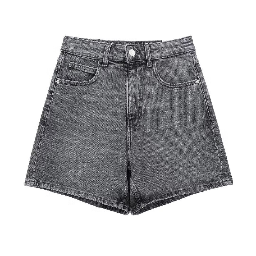 Dame jeansshorts i avslappet vintage-stil med høy midje Skjora