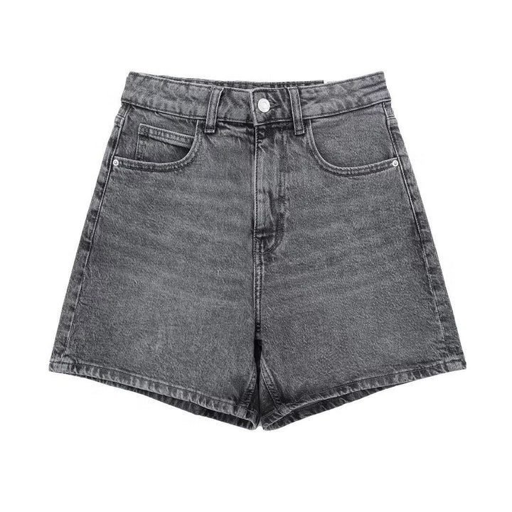 Dame jeansshorts i avslappet vintage-stil med høy midje Skjora