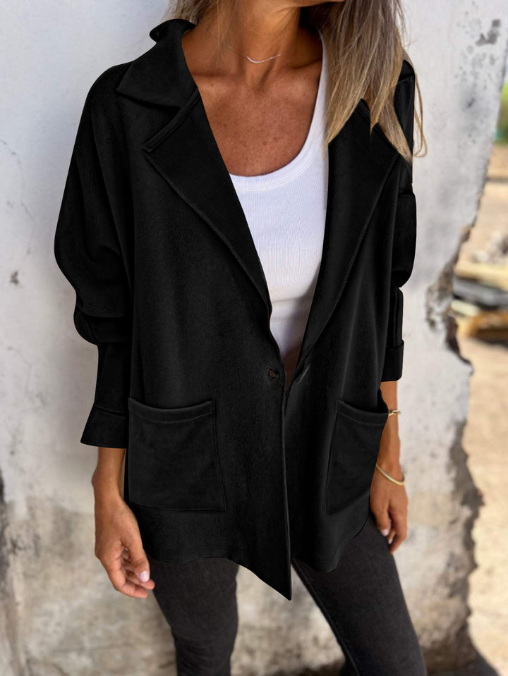 Dame trendy oversized blazerjakke med praktiske lommer Skjora