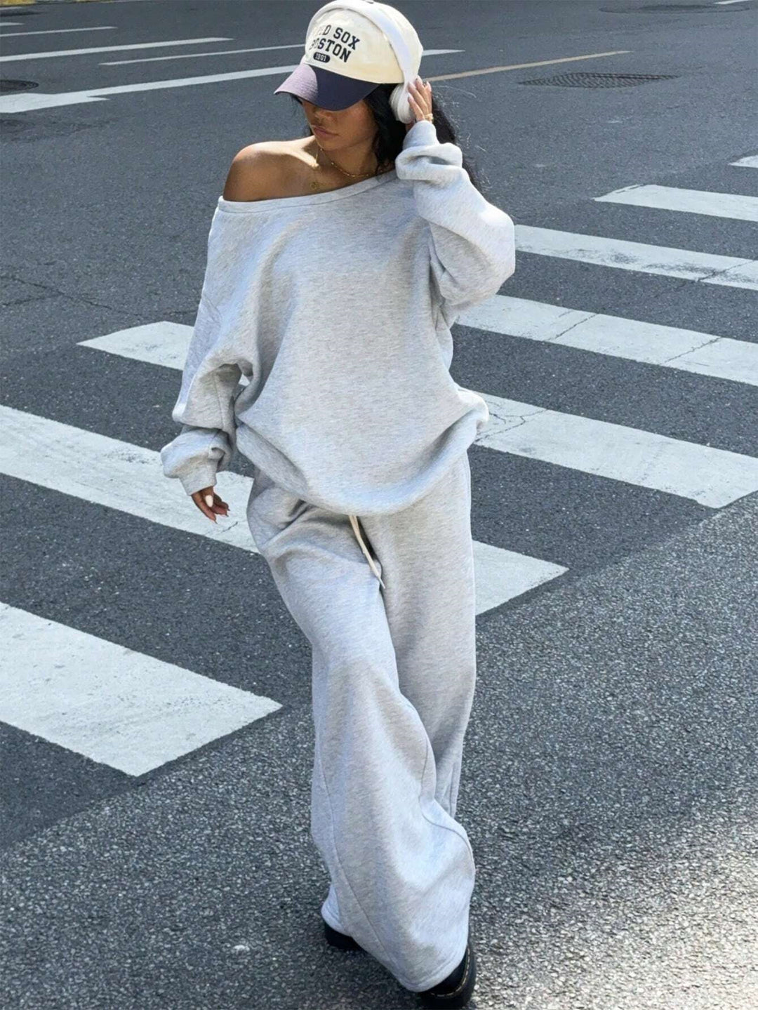 Women's Comfortable Oversized Sweatpants and Casual Sweater Heidi Fashion