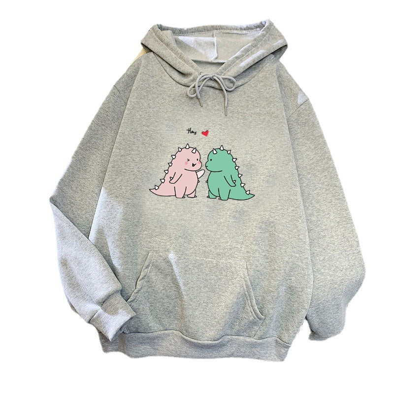 Damen Kapuzenpullover mit verspieltem Dinosaurier-Motiv Skjora