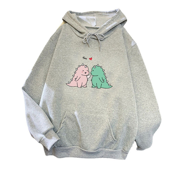Damen Kapuzenpullover mit verspieltem Dinosaurier-Motiv Skjora