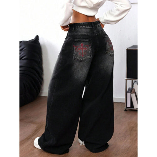 Dame Bredde Jeans i Urban Stil med Eksklusivt Design Skjora