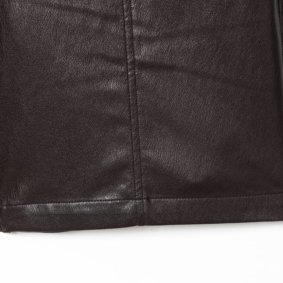 Dame Kunstlærshorts med elastisk midje og stilige detaljer Skjora