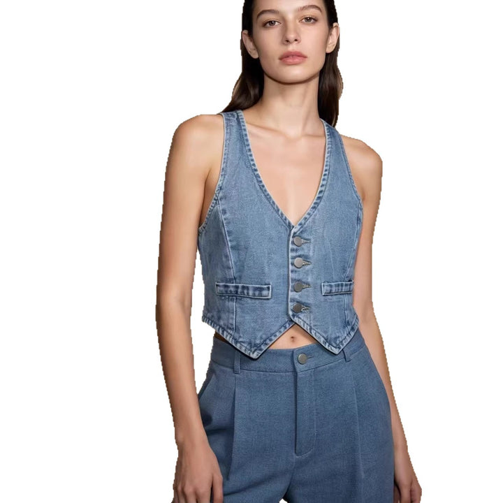 Dame Jeansvest Skjora