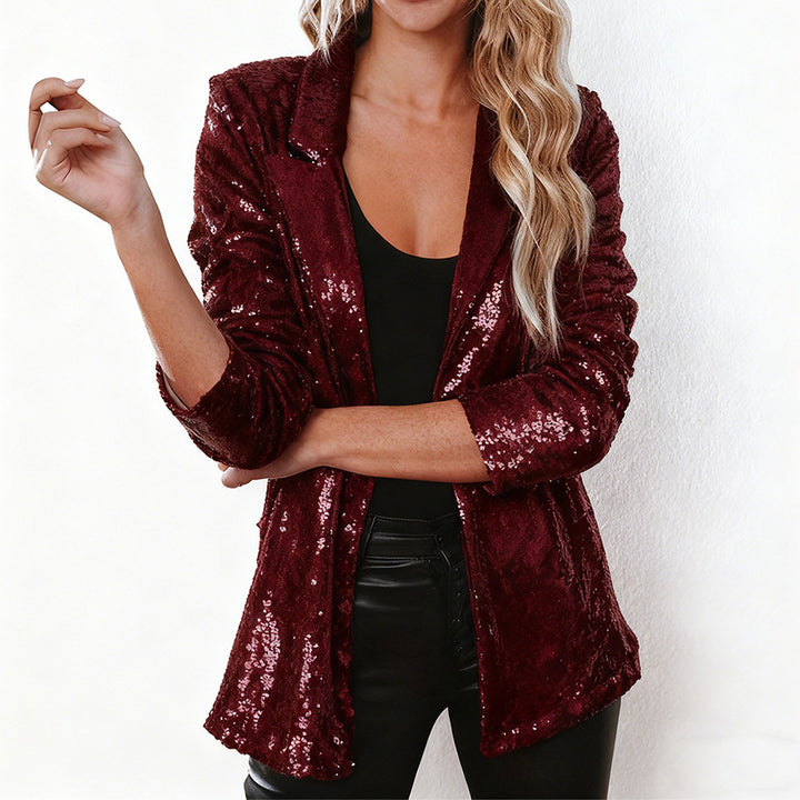 Kvinnes Glitter Blazer Skjora