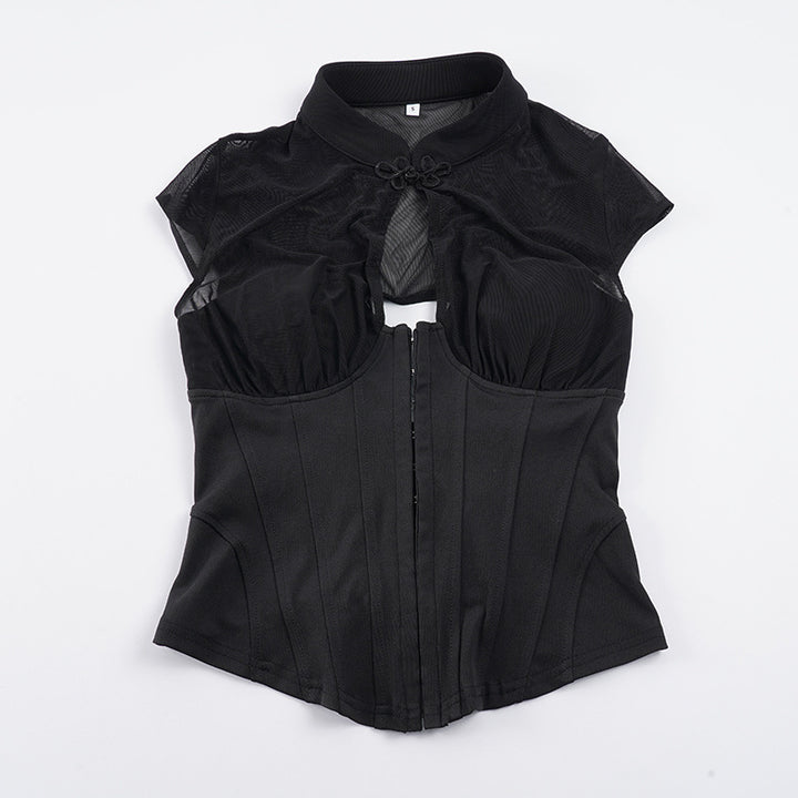 Dame midje korsett med transparente innsatser og elegante detaljer Skjora