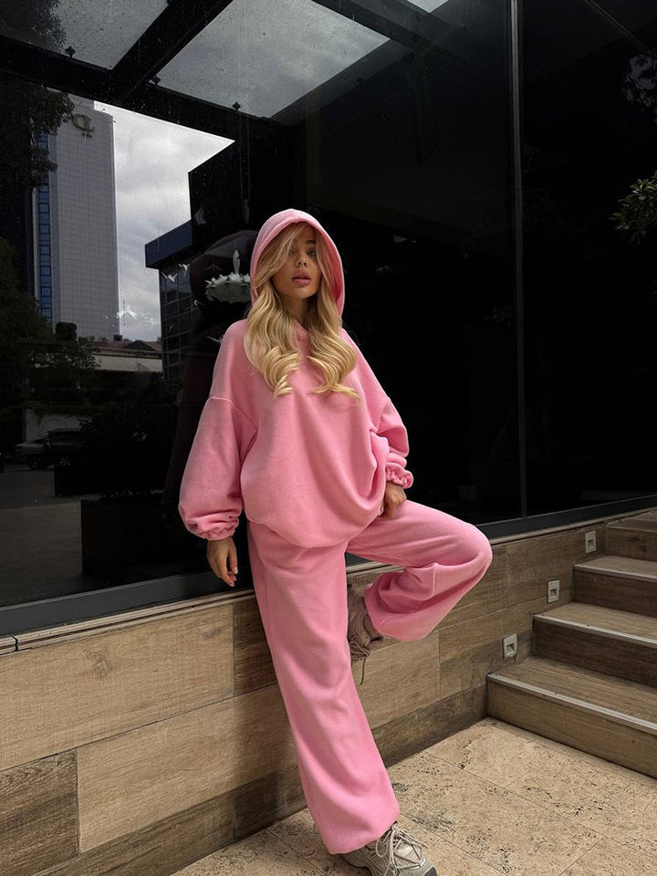 Damer Komfortabel Hoodie Jumpsuit med Løs Passform og Elastisk Liv Skjora