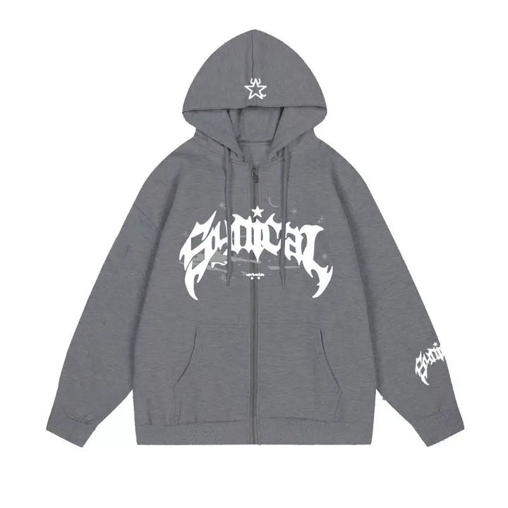 Dame hoodie med urban grafisk element og praktiske lommer Skjora