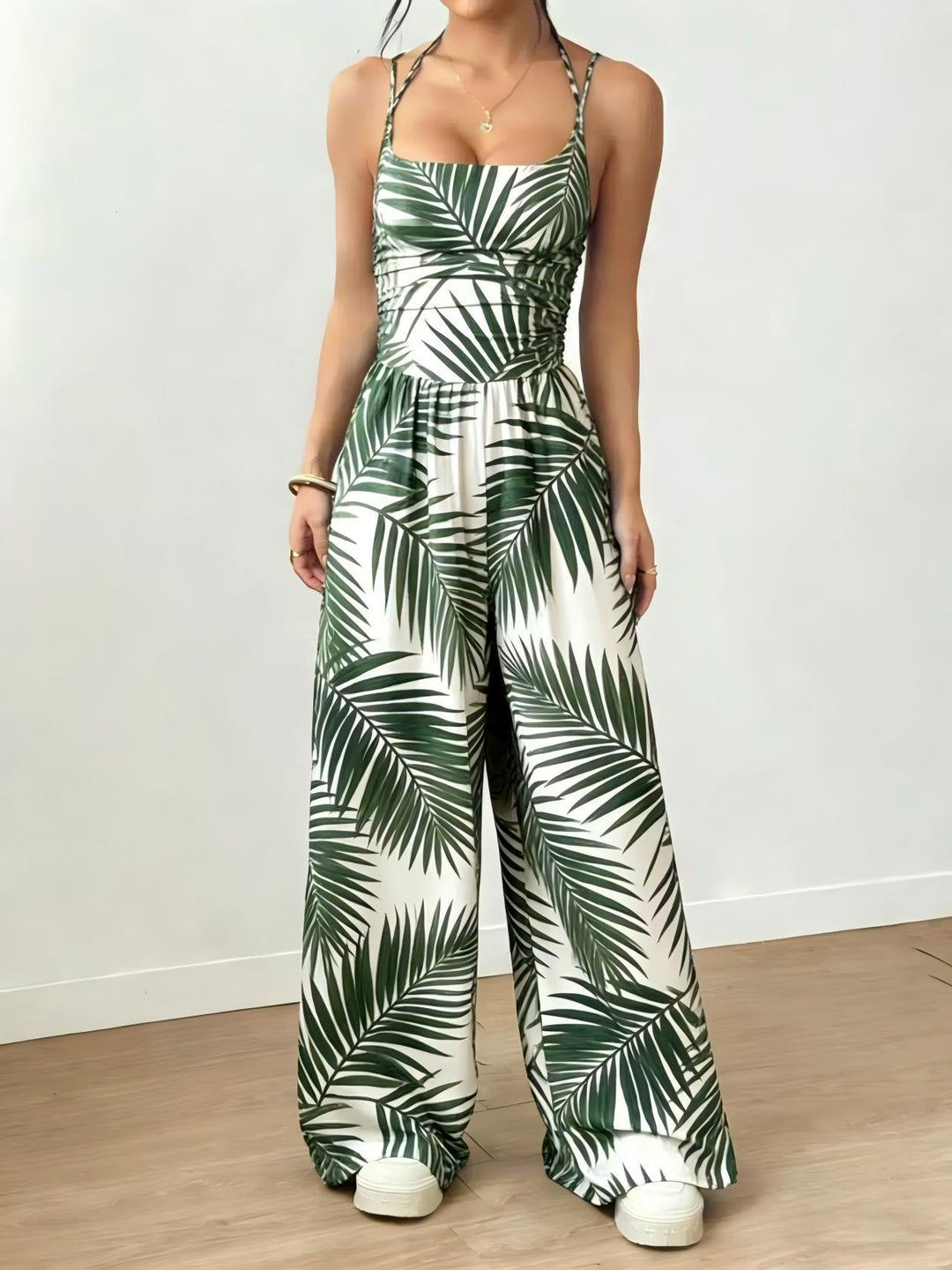 Dame Elegant Jumpsuit med vide ben og spaghetti-stropper Skjora