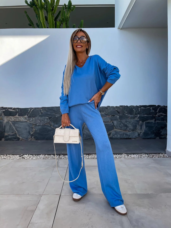 Kvinnes Fleece Lounge Wear Set med Løs Passform og Fritidsstil