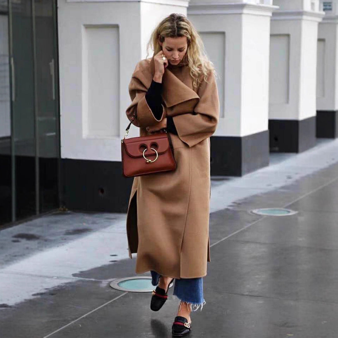 Damer Elegant Oversize-kåpe med åpen front Skjora