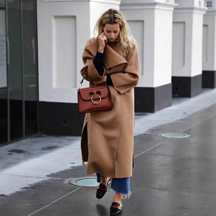 Damer Elegant Oversize-kåpe med åpen front Skjora