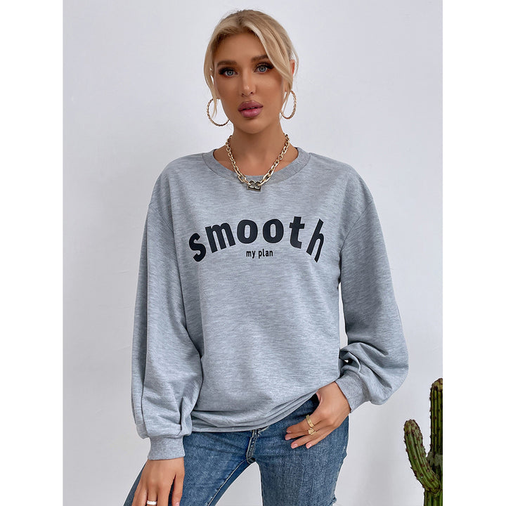Kvinnes casual sweatshirts med raffinerte pufferm og kreativ tekst Skjora
