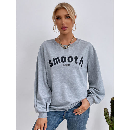Kvinnes casual sweatshirts med raffinerte pufferm og kreativ tekst Skjora