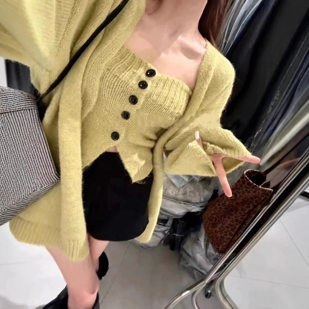 Dame cardigan med knapper og åpne fronter Skjora