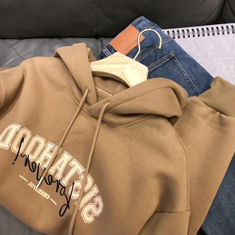 Dame hoodie med kreativ tekstopplevelse og avslappet oversized passform