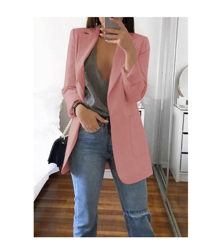 Dame elegant blazer med innsvingt snitt og praktiske lommer Skjora