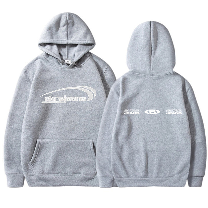 Women's hoodie with modern logo design and practical kangaroo pockets Skjora