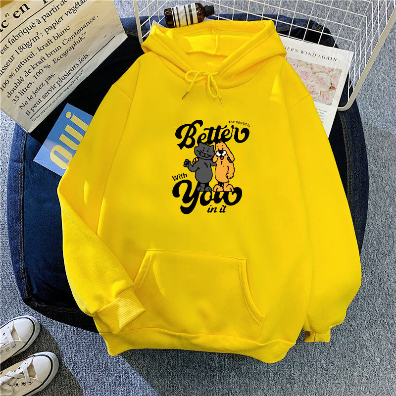 Damen Kapuzenpullover mit verspieltem Tiermotiv Skjora