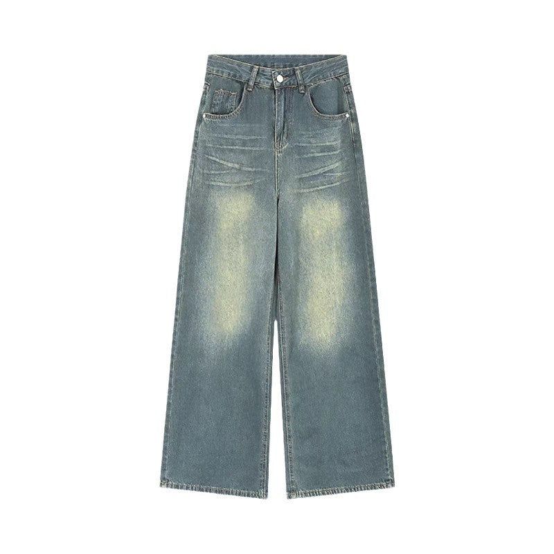 Kvinners løs passform jeans med vintageeffekter Skjora