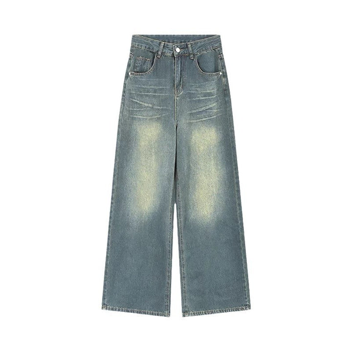 Kvinners løs passform jeans med vintageeffekter Skjora