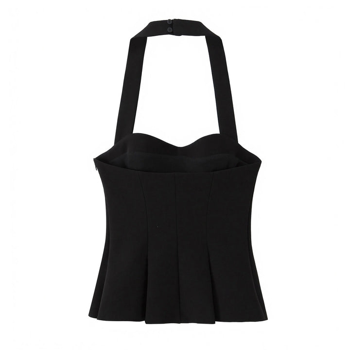 Dame stilig Bustier-bluse med figurtilpasset silhuett og dekorativ halterneck Skjora