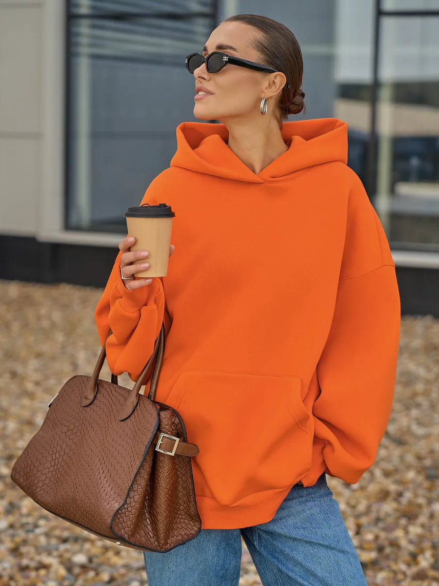 Dames oversized hoodie met volumineuze mouwen en geïntegreerde kangoeroezak Skjora