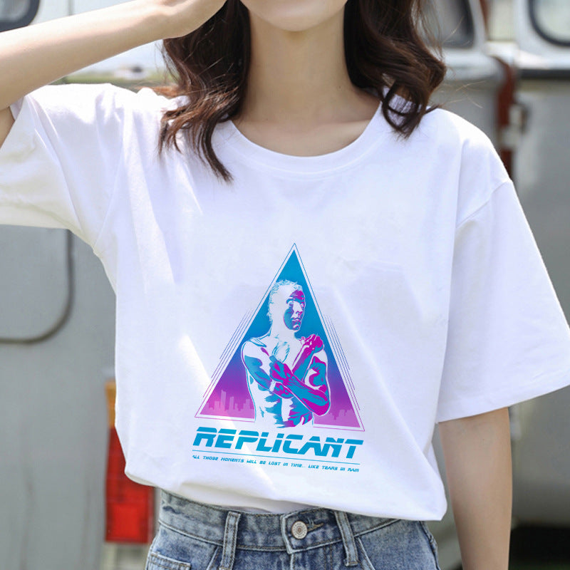 Dame T-skjorte med kreativt kunstmotiv Skjora