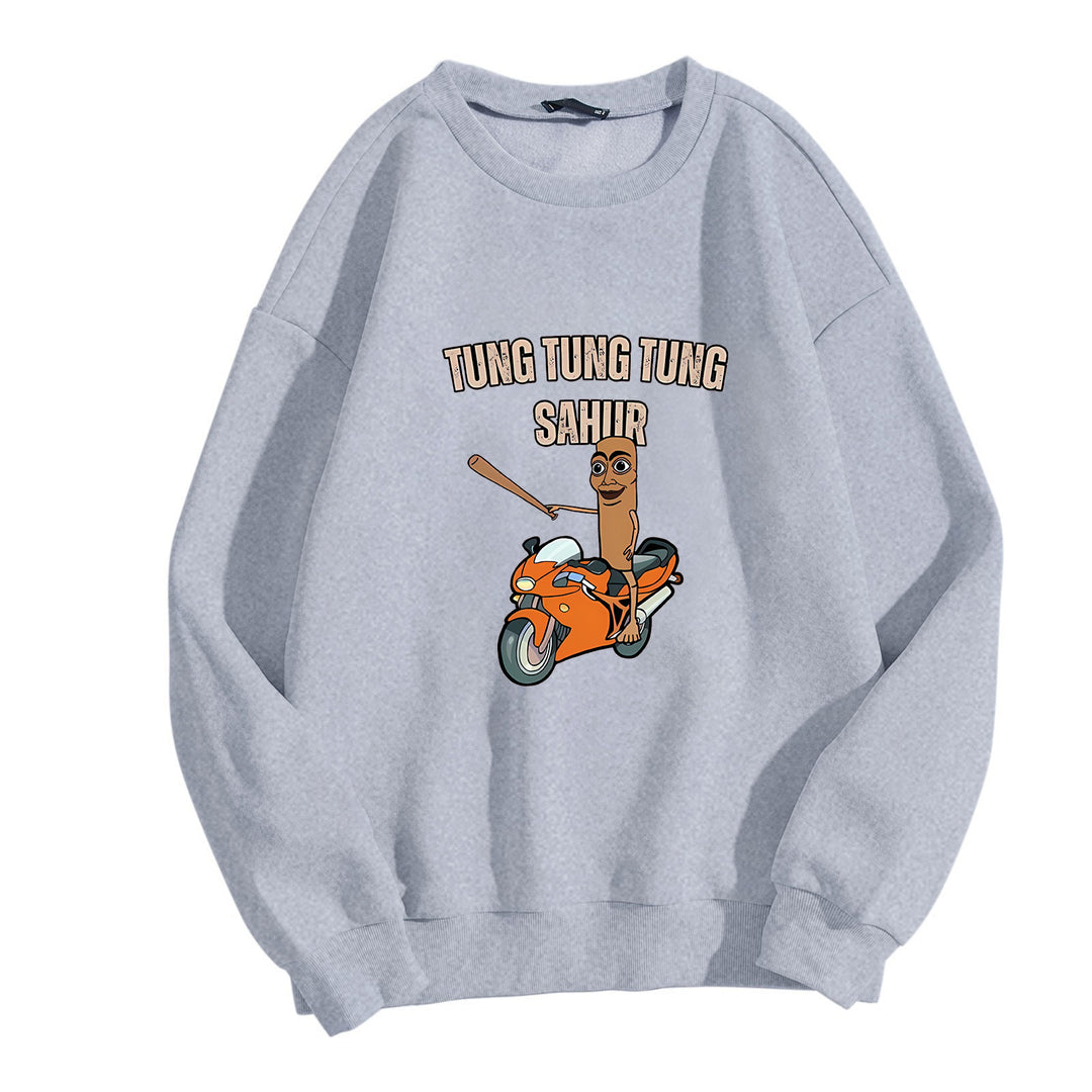 Damer avslappet sweatshirt med morsom grafisk design Skjora