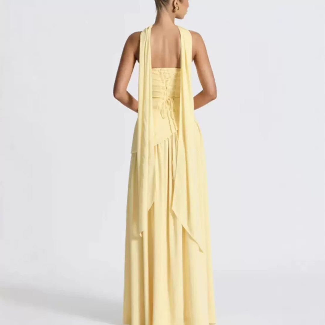 Kjoler Gulv-lengde Maxi Kjole med Skulder-fri Design og Elegant Slisse