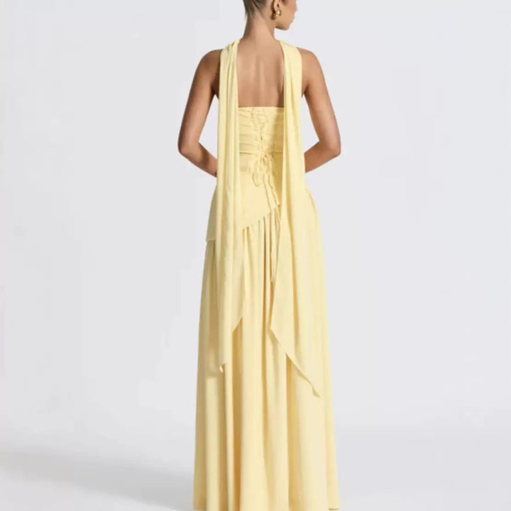 Kjoler Gulv-lengde Maxi Kjole med Skulder-fri Design og Elegant Slisse
