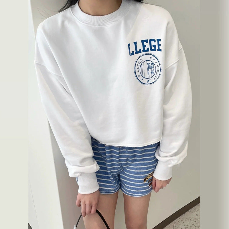 Dame Kort Sweatshirt med oversized snitt Skjora