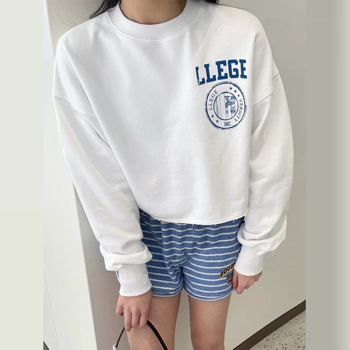 Dame Kort Sweatshirt med oversized snitt Skjora
