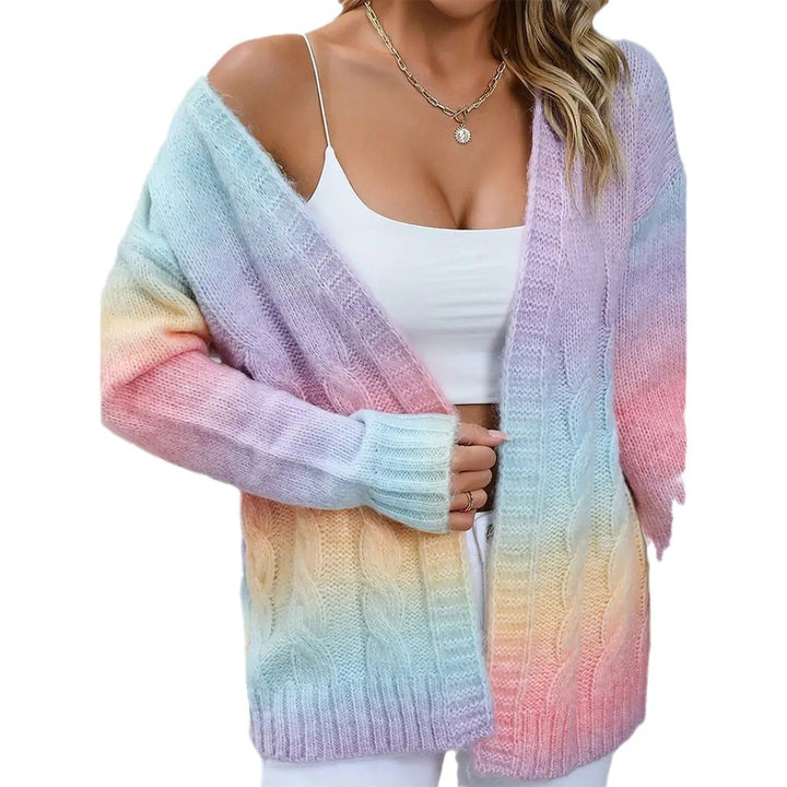 Kvinnens cardigan i moderne gradientfarger Skjora