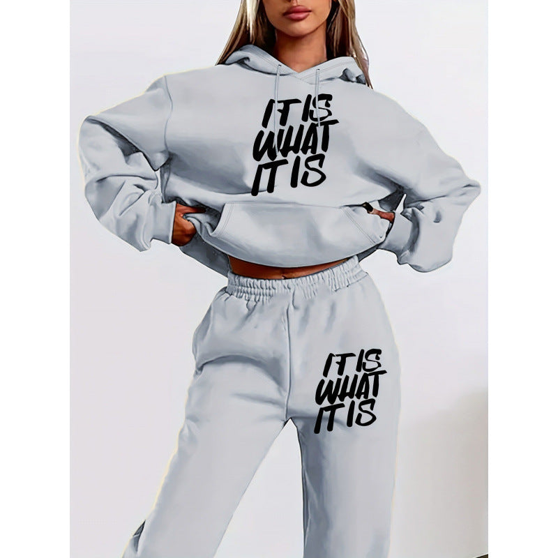 Damegen Sweatshirt og Joggebukse Sett Skjora
