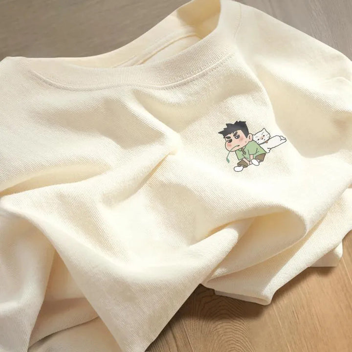 Dame sweatshirt med kreativt tegneserie-motiv Skjora