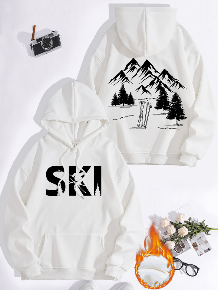 Dame hettegenser med kunstnerisk ski-design og komfortabel passform Skjora