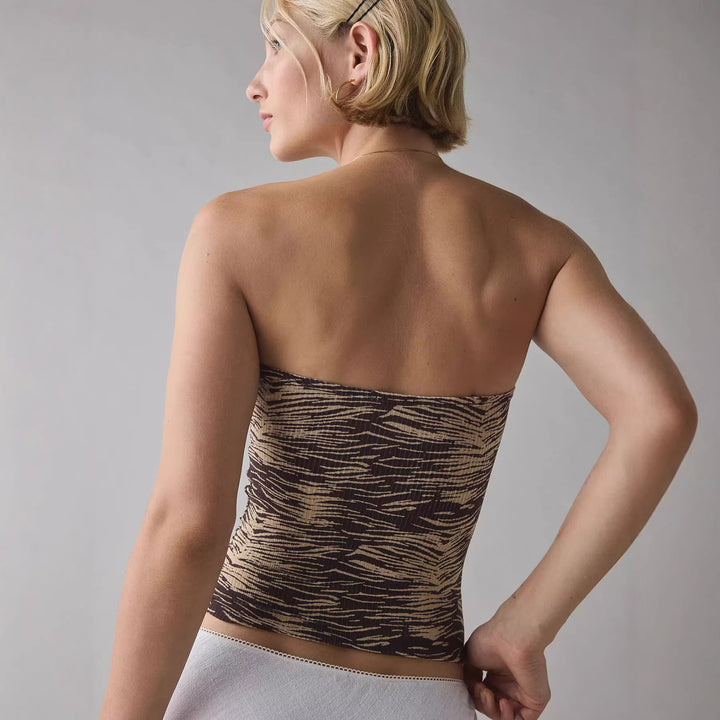 Dame Bandeau-top med raffinerte striper Skjora