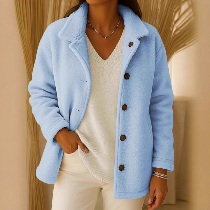 Women Fleece Jacket with Button Details Skjora