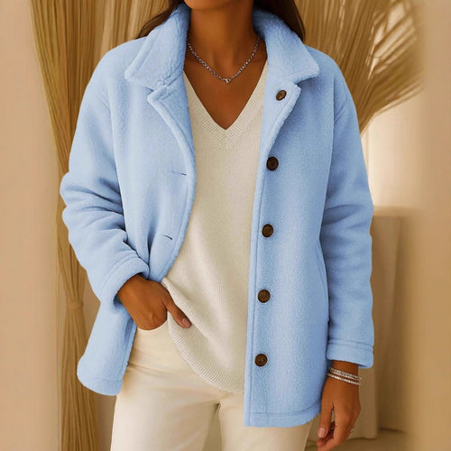 Women Fleece Jacket with Button Details Skjora